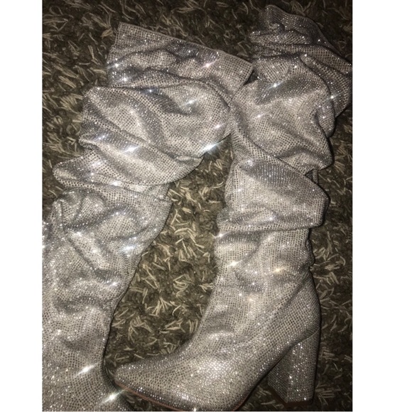 silver diamond boots